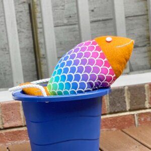 Rainbow Color Fabric Fish Pillow